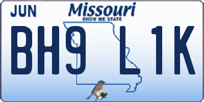 MO license plate BH9L1K