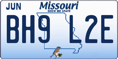 MO license plate BH9L2E