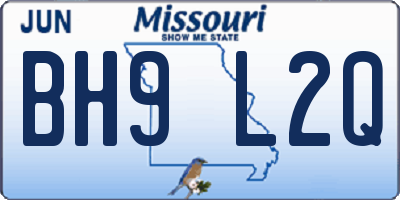 MO license plate BH9L2Q