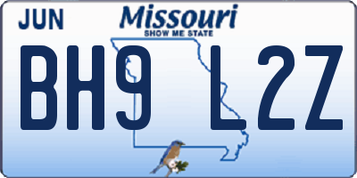 MO license plate BH9L2Z