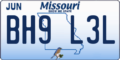 MO license plate BH9L3L