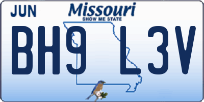 MO license plate BH9L3V