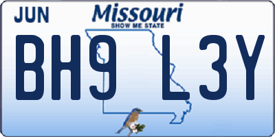 MO license plate BH9L3Y