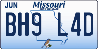 MO license plate BH9L4D