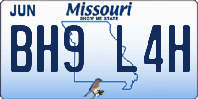 MO license plate BH9L4H