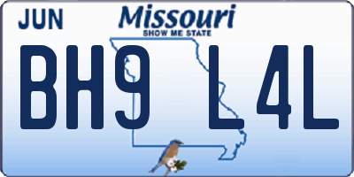 MO license plate BH9L4L
