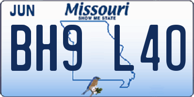 MO license plate BH9L4O