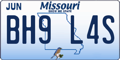 MO license plate BH9L4S