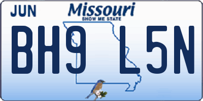 MO license plate BH9L5N