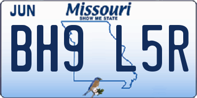 MO license plate BH9L5R