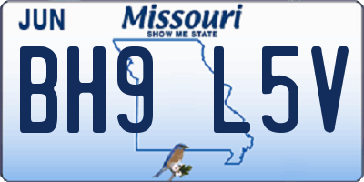 MO license plate BH9L5V