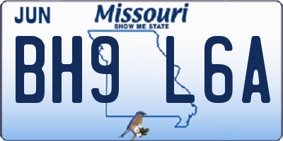 MO license plate BH9L6A