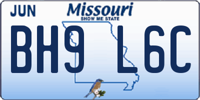 MO license plate BH9L6C