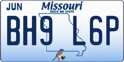 MO license plate BH9L6P