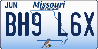 MO license plate BH9L6X