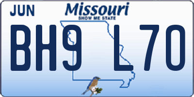 MO license plate BH9L7O