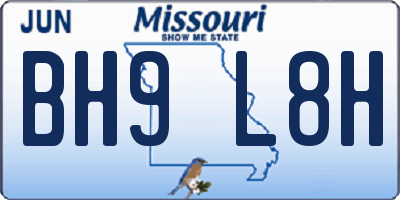 MO license plate BH9L8H