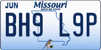 MO license plate BH9L9P