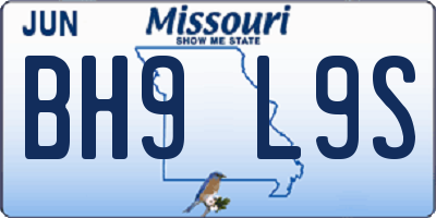 MO license plate BH9L9S