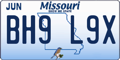 MO license plate BH9L9X