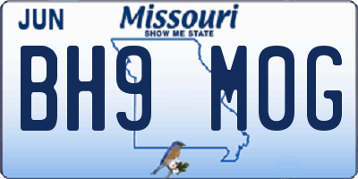 MO license plate BH9M0G