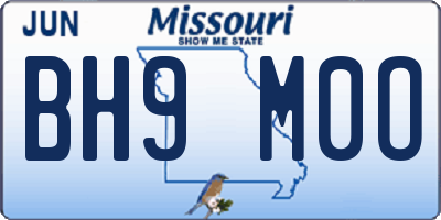 MO license plate BH9M0O