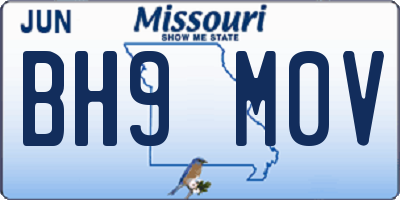 MO license plate BH9M0V