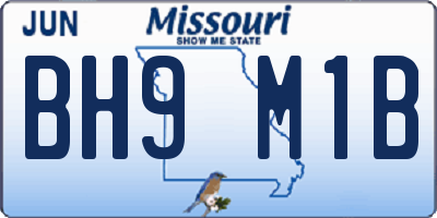 MO license plate BH9M1B