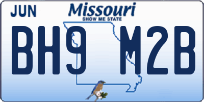 MO license plate BH9M2B