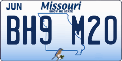 MO license plate BH9M2O