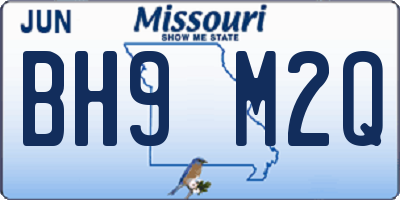 MO license plate BH9M2Q