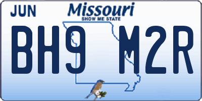 MO license plate BH9M2R