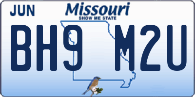 MO license plate BH9M2U