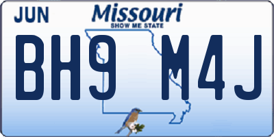 MO license plate BH9M4J
