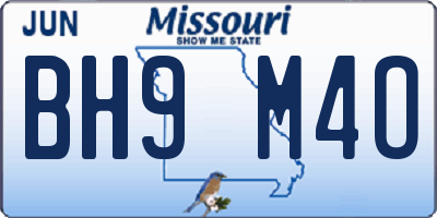 MO license plate BH9M4O