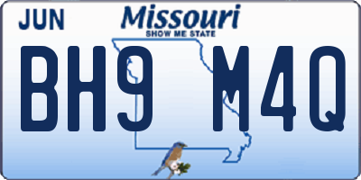 MO license plate BH9M4Q