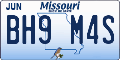 MO license plate BH9M4S