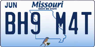 MO license plate BH9M4T