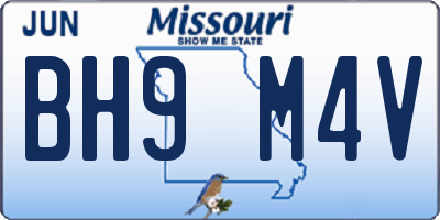 MO license plate BH9M4V
