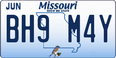 MO license plate BH9M4Y