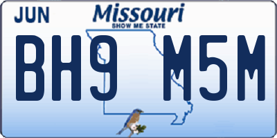 MO license plate BH9M5M