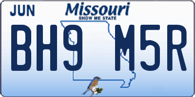 MO license plate BH9M5R