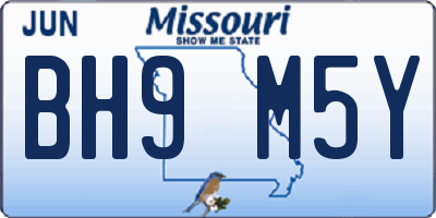 MO license plate BH9M5Y