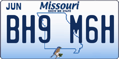 MO license plate BH9M6H