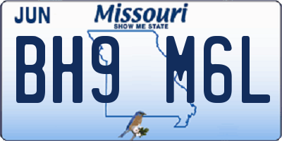 MO license plate BH9M6L
