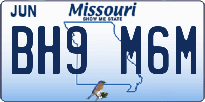 MO license plate BH9M6M