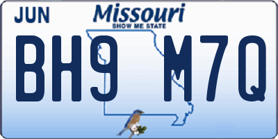 MO license plate BH9M7Q