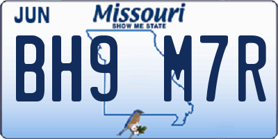 MO license plate BH9M7R