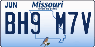 MO license plate BH9M7V