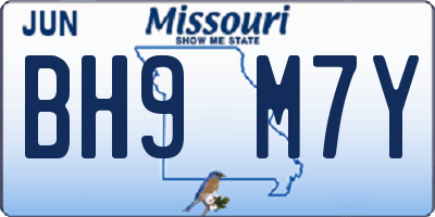 MO license plate BH9M7Y